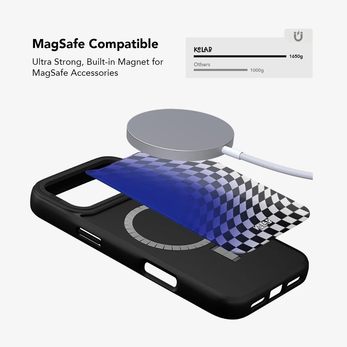 Blue Illusion | Checkered iPhone Case