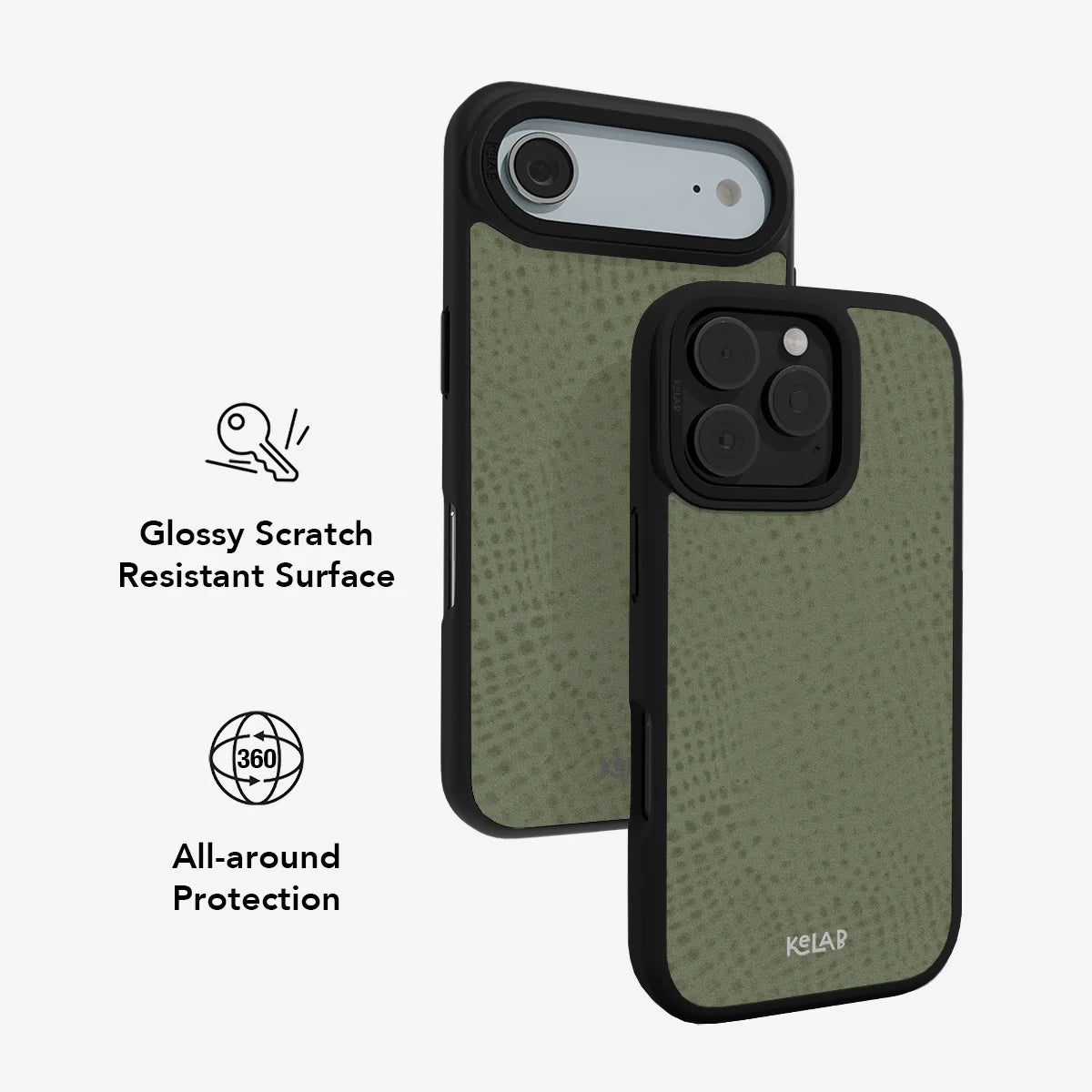 Sage Silk | Green Pebbled Texture iPhone Case
