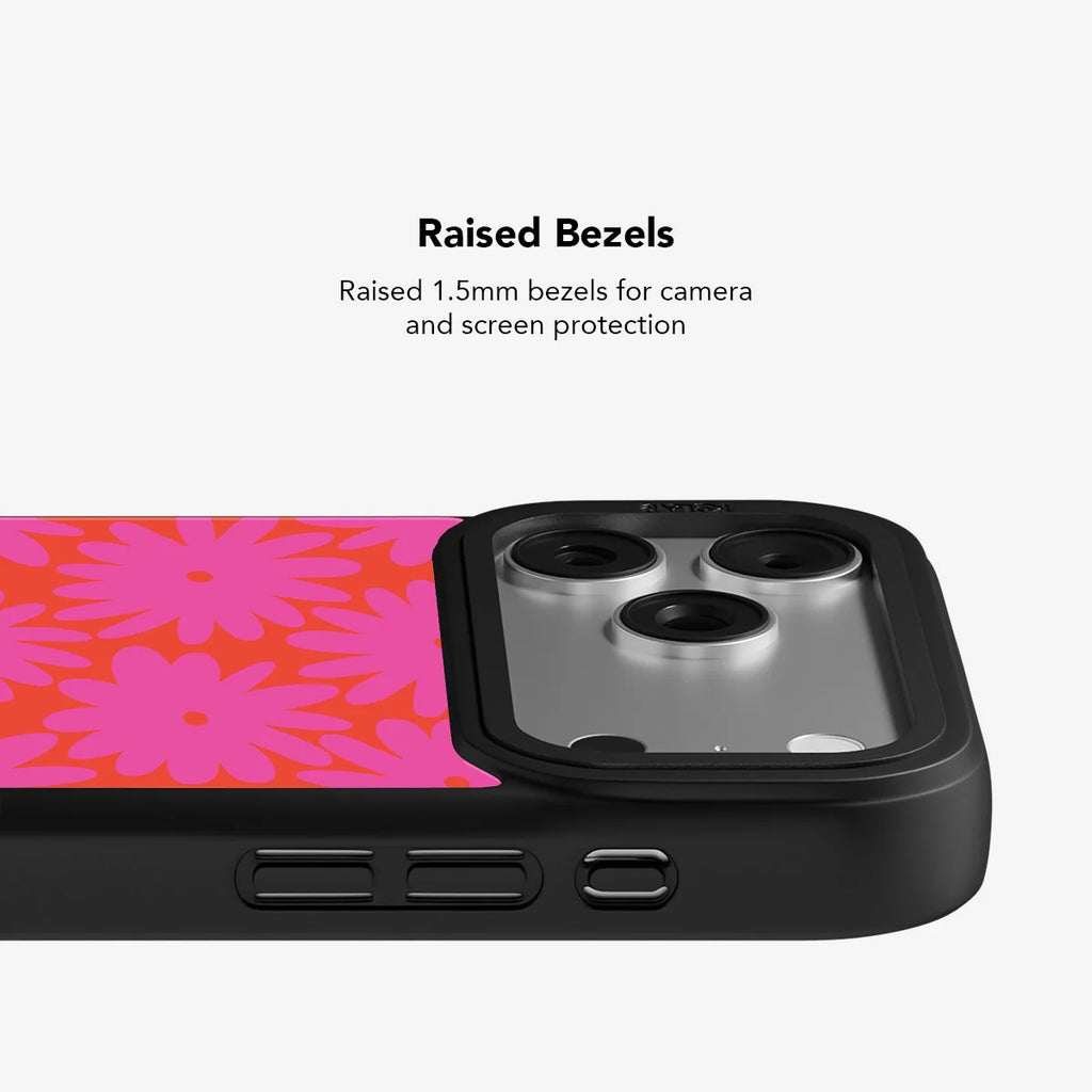 Sunflare Daisy | Retro Pink Floral iPhone Case
