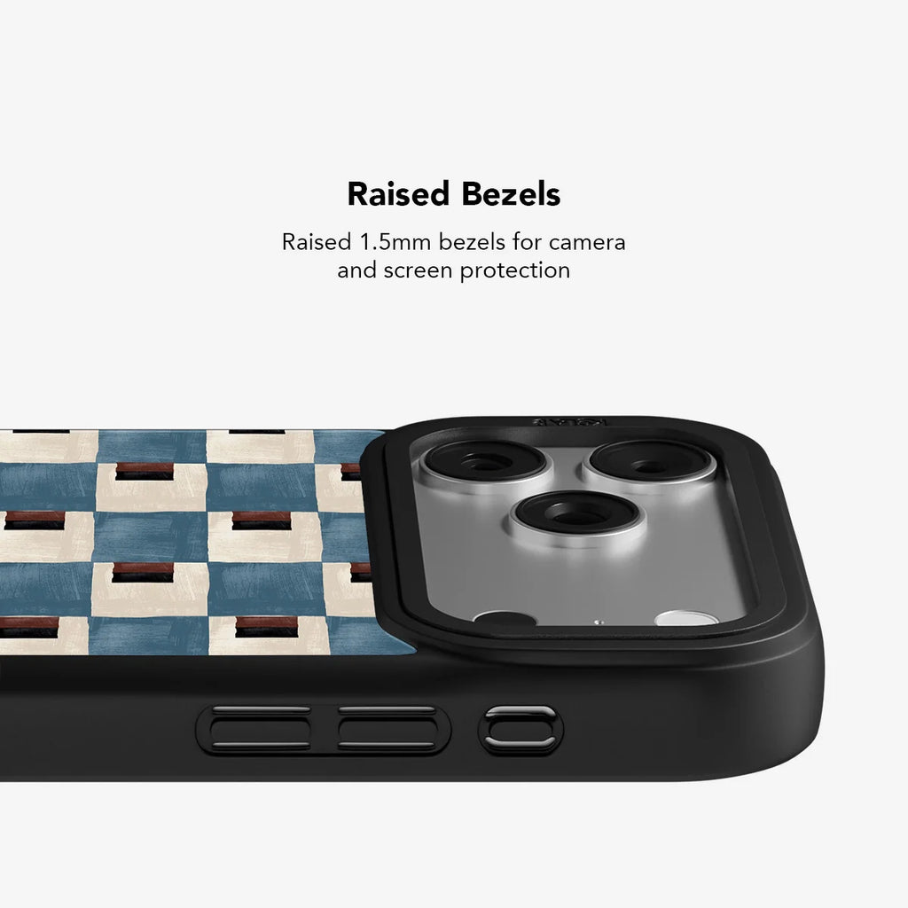 Terra Teal | Blue Checkered iPhone Case
