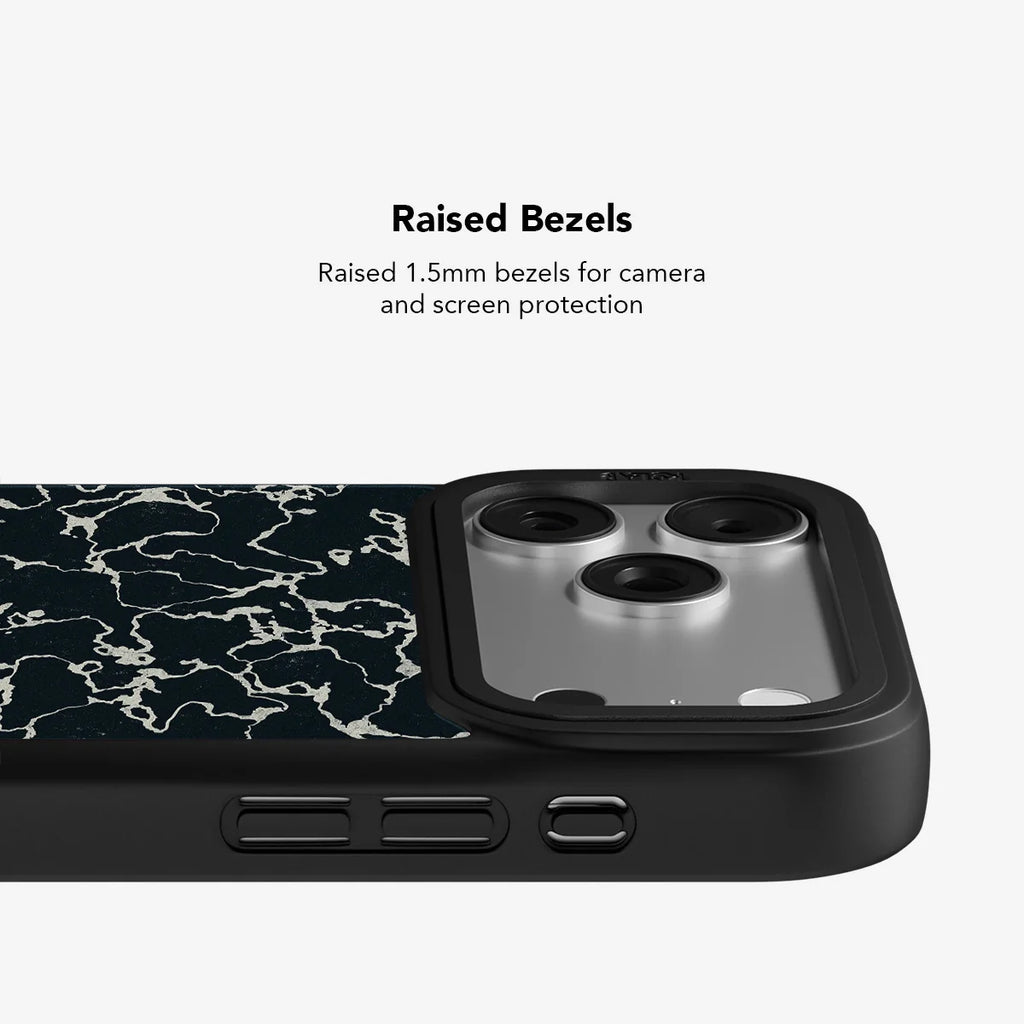 Obsidian Vein | Abstract Black Marble iPhone Case