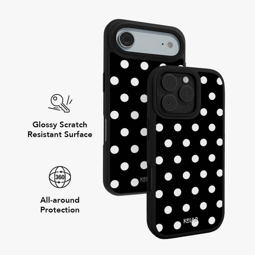 Domino Theory | Black and White Polka Dot iPhone Case