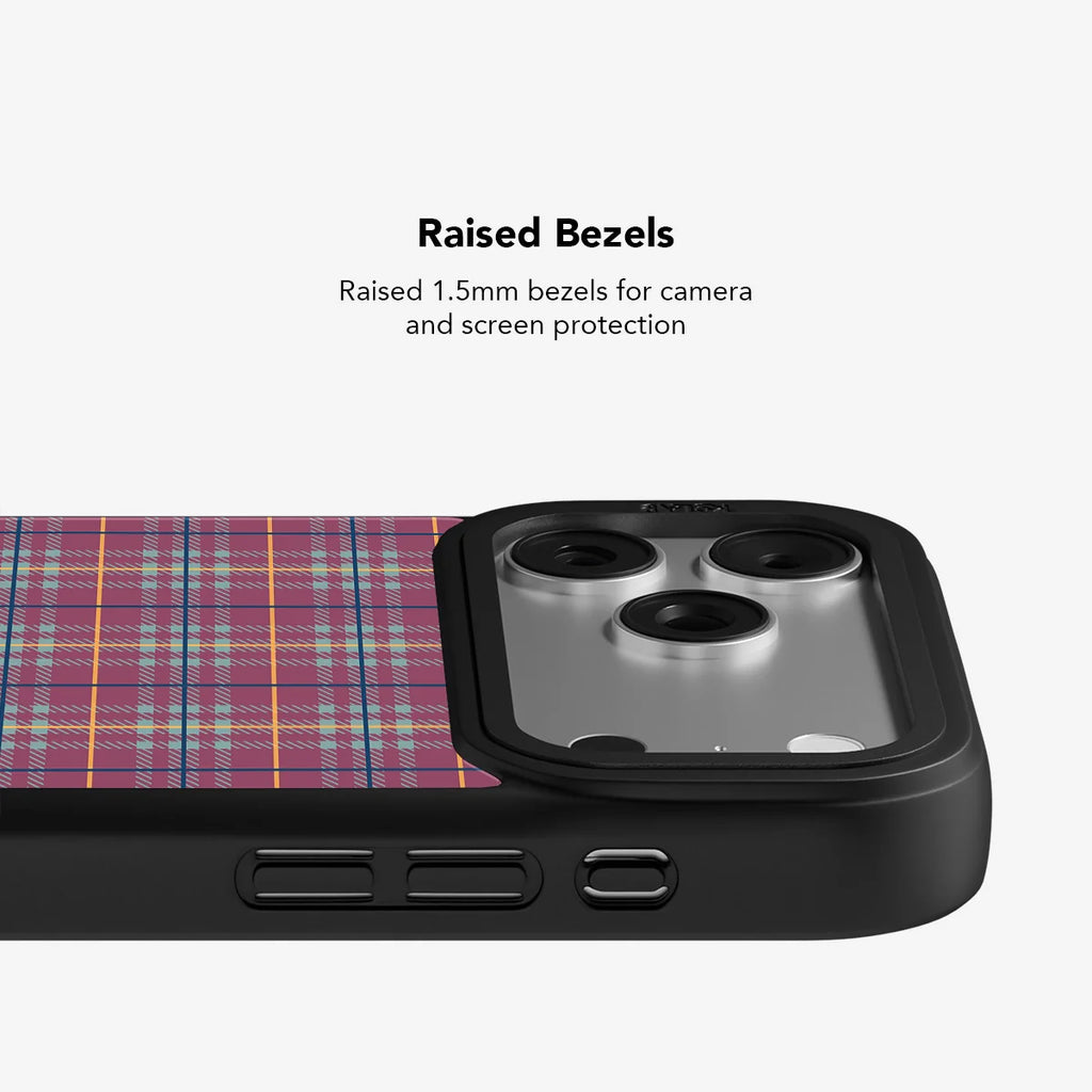 Mullberry Hue | Mauve & Teal Plaid iPhone Case