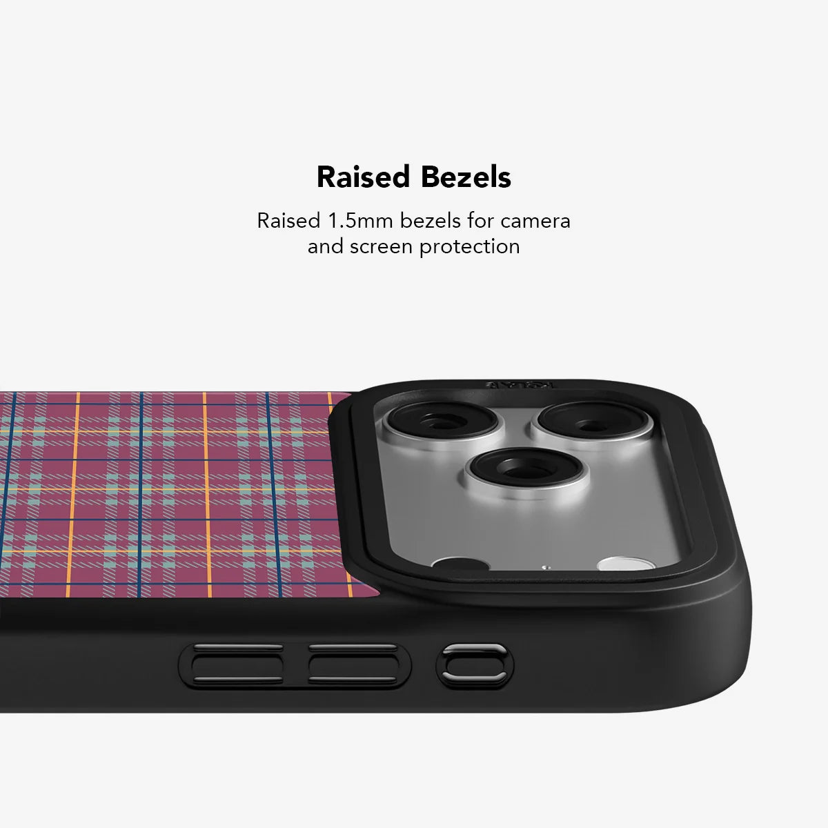 Mullberry Hue | Mauve & Teal Plaid iPhone Case