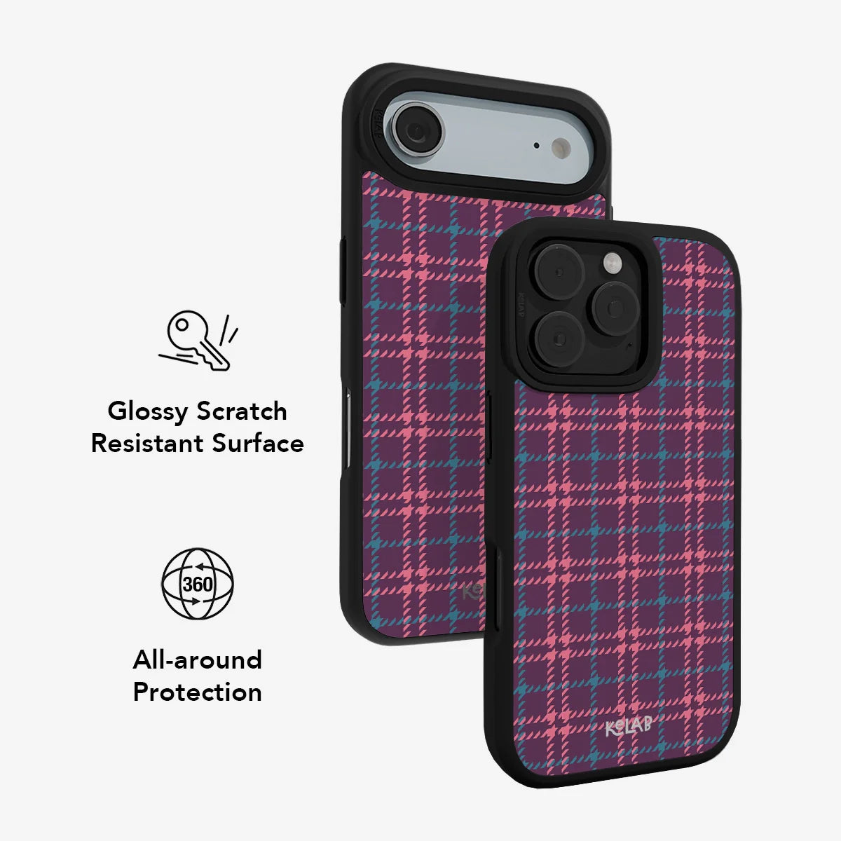 Mullberry Hue | Mauve & Teal Plaid iPhone Case