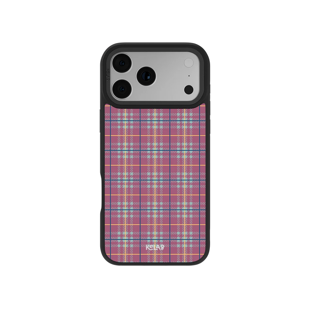 Mullberry Hue | Mauve & Teal Plaid iPhone Case