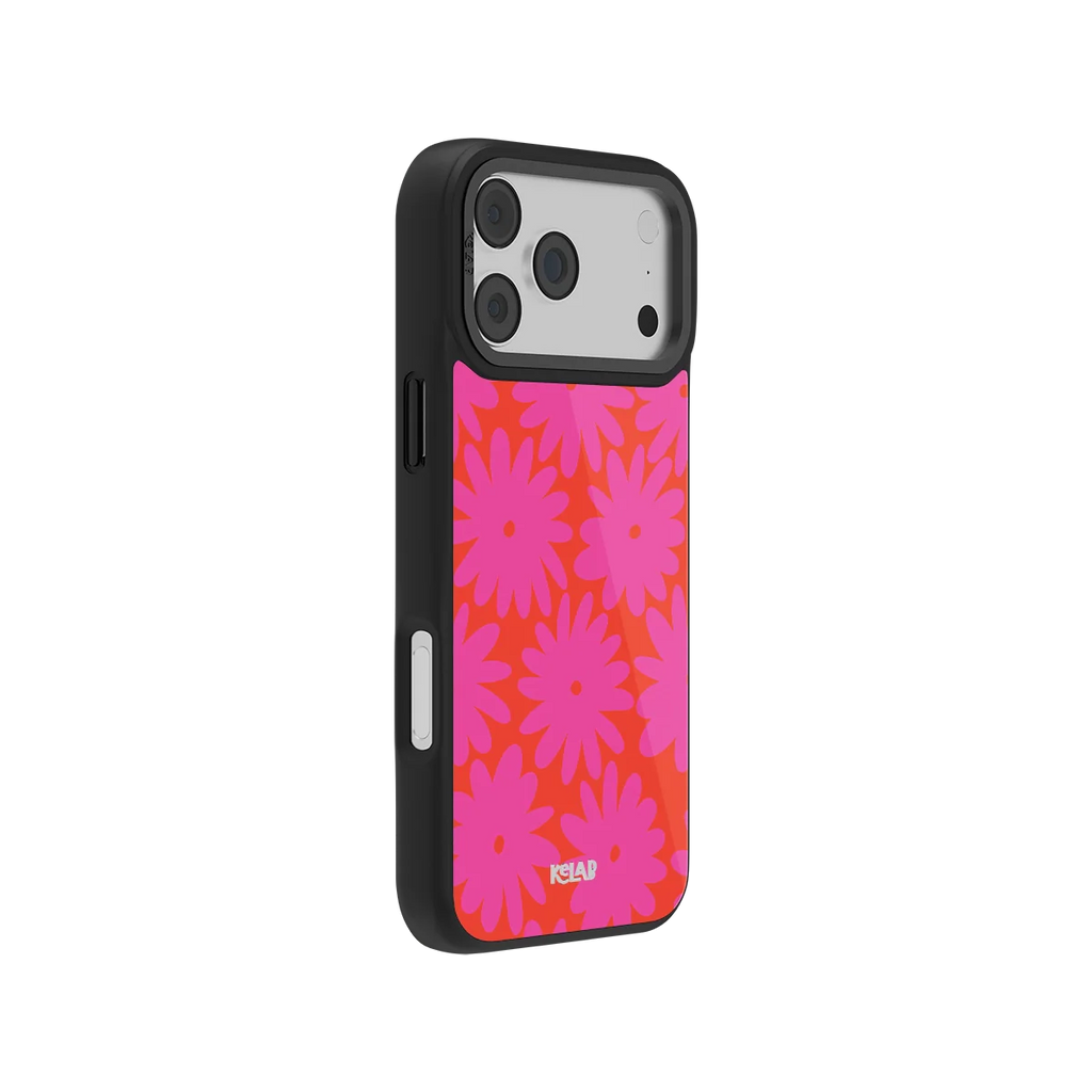 Sunflare Daisy | Retro Pink Floral iPhone Case