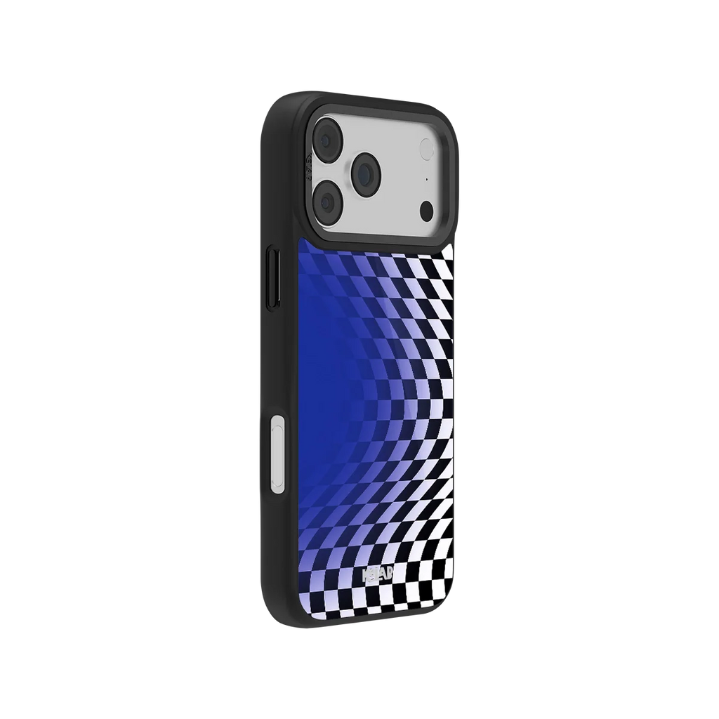Blue Illusion | Checkered iPhone Case
