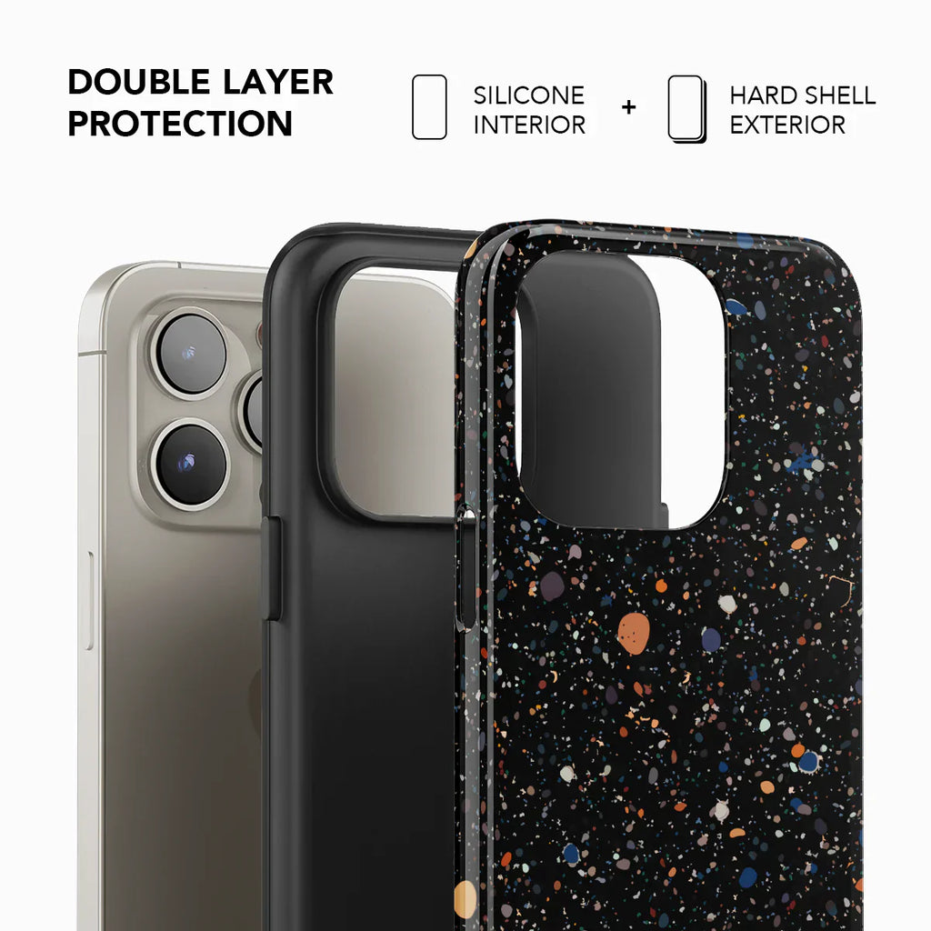 Obsidian Mist | Black Paint Splatter iPhone Case