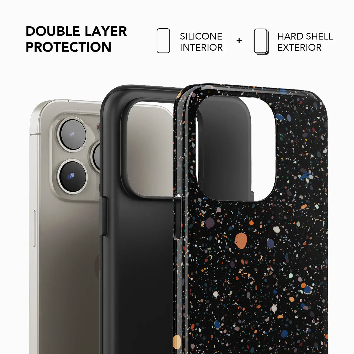 Obsidian Mist | Black Paint Splatter iPhone Case