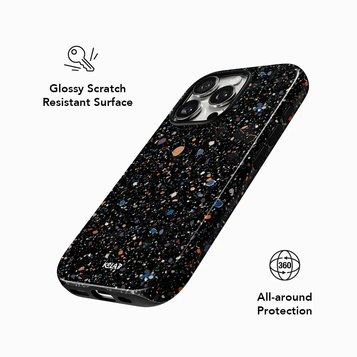 Obsidian Mist | Black Paint Splatter iPhone Case
