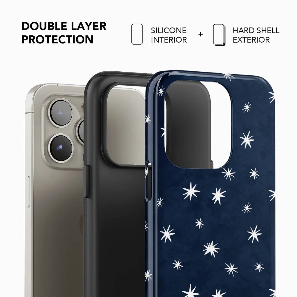 Starglimmer | Deep Blue Hand-Drawn Star iPhone Case