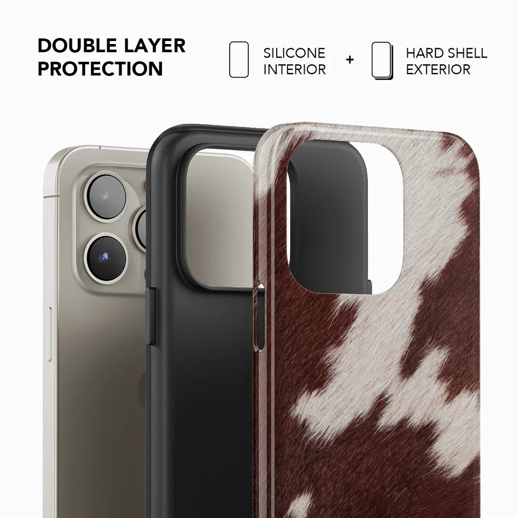 Rodeo Drive | Brown Cow Print iPhone Case