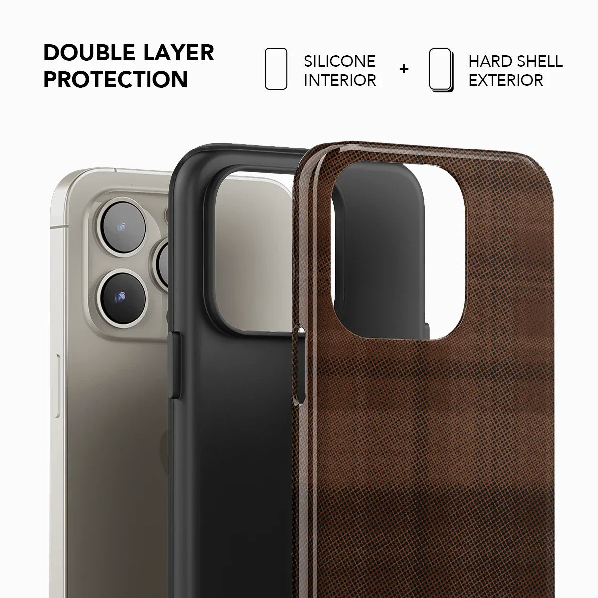 Chestnut | Brown Flannel Minimalist iPhone Case