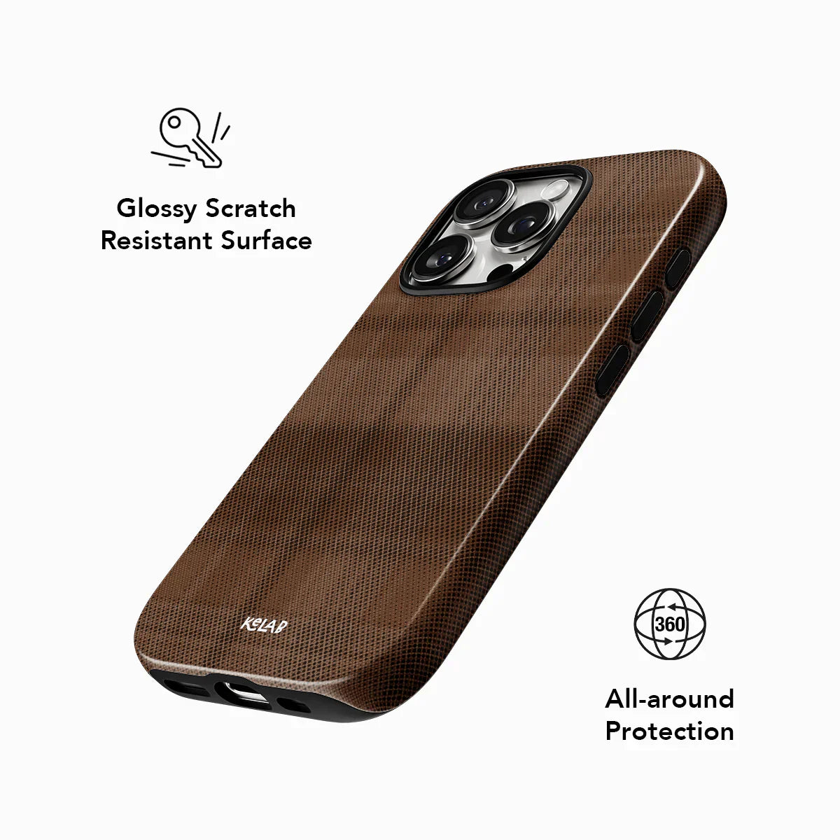 Chestnut | Brown Flannel Minimalist iPhone Case