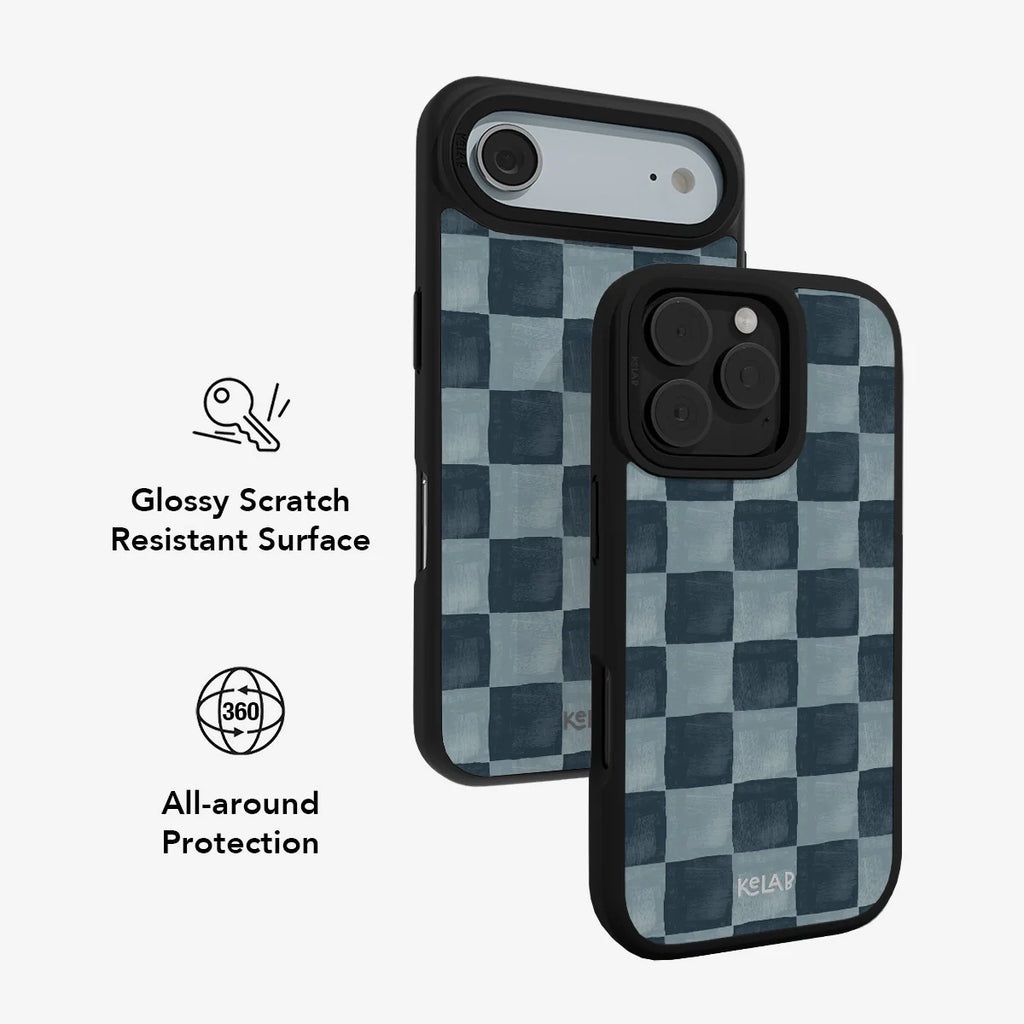 Marine Check | Blue Checkered iPhone Case