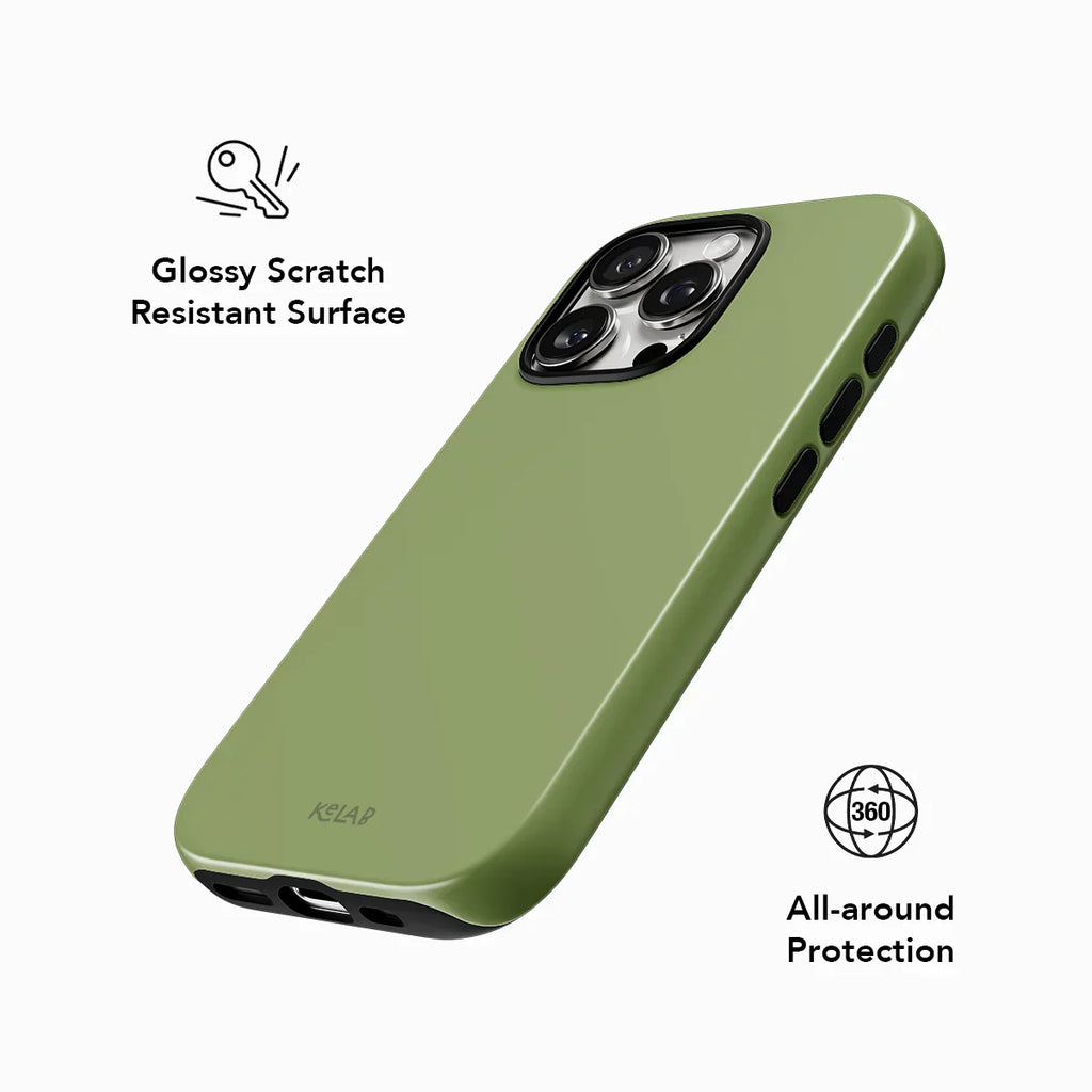 Matcha Bark | Solid Green iPhone Case