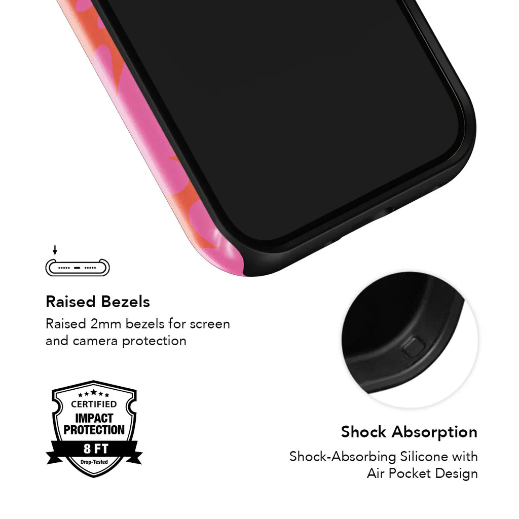 Sunflare Daisy | Retro Pink Floral iPhone Case