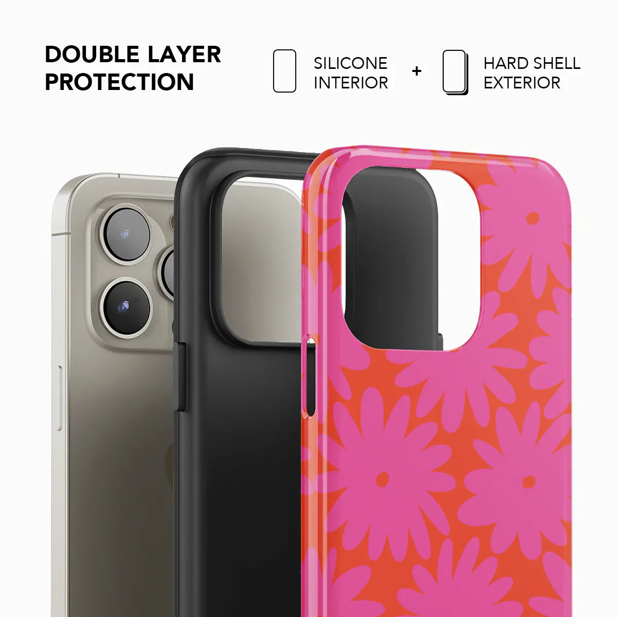 Sunflare Daisy | Retro Pink Floral iPhone Case