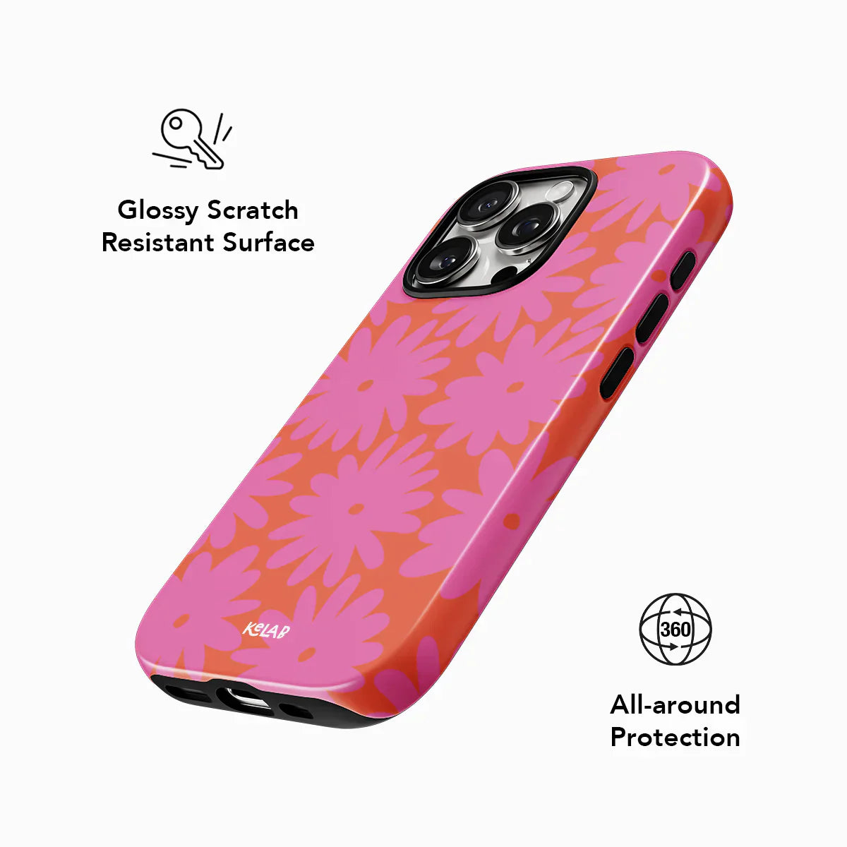 Sunflare Daisy | Retro Pink Floral iPhone Case