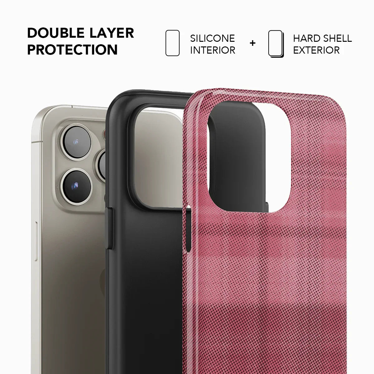 Rosé | Pink Flannel Minimalist iPhone Case