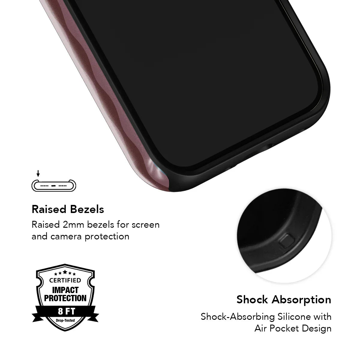 Mulberry | Burgundy Wavy Textured iPhone Case