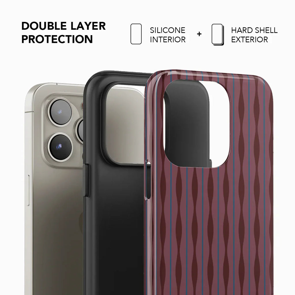 Mulberry | Burgundy Wavy Textured iPhone Case