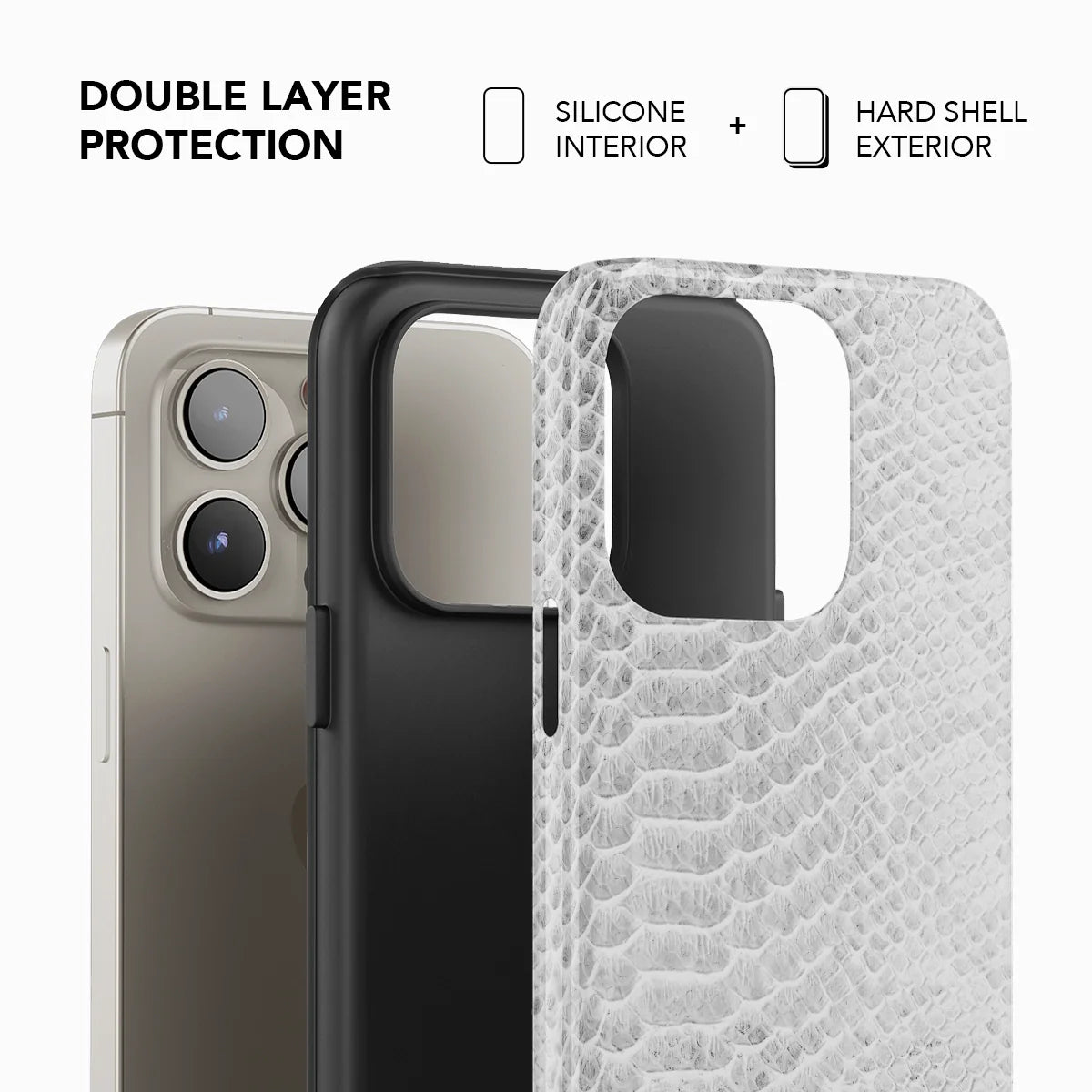 White Venom | Snake Skin Print iPhone Case