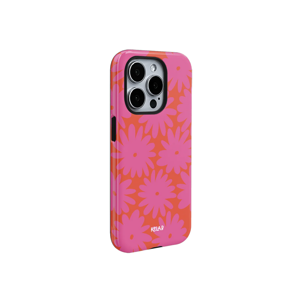 Sunflare Daisy | Retro Pink Floral iPhone Case
